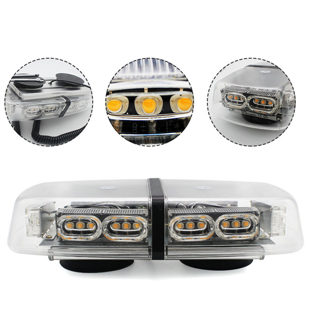 DC12-24V 36LEDs High-Intensity Roof Hazard Warning Light, Emergency Road Rescue Flashing Light, Car Magnetic Top Strobe Mini Engineering Light